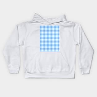 Blue and White Plaid Pattern Kids Hoodie